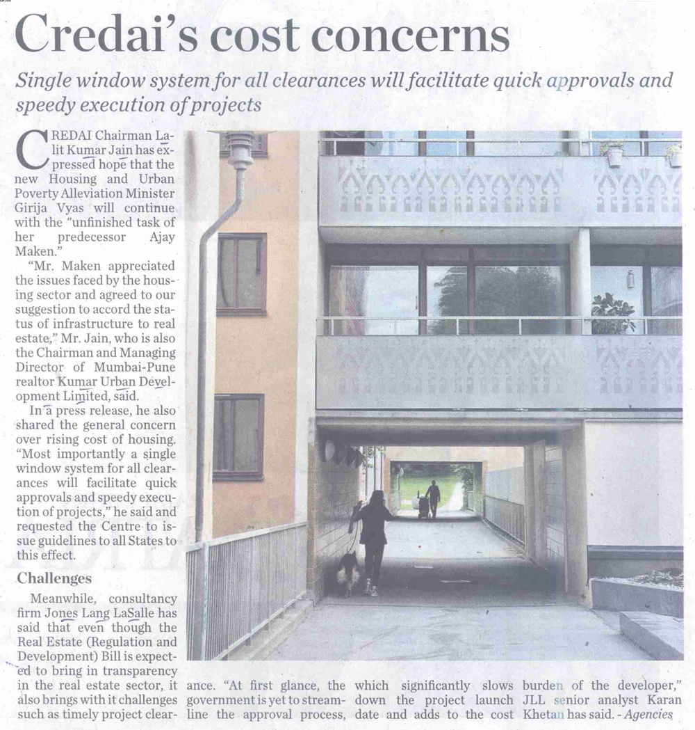 Credai's cost concerns