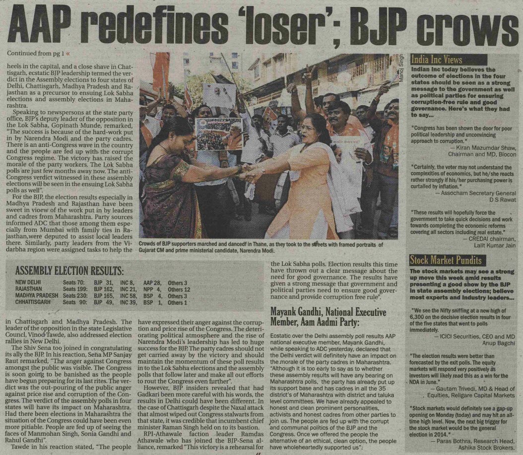 AAP redefines 'loser'; BJP crows
