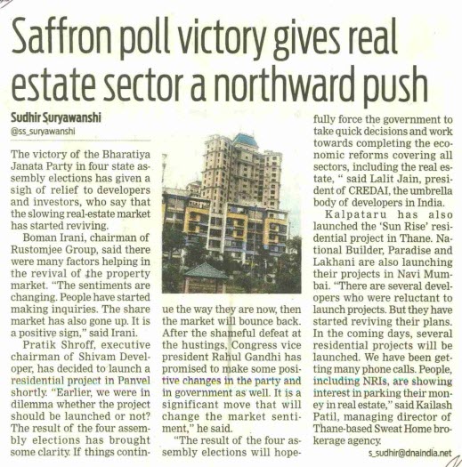 Saffron poll victory gives real estate sector a northward push
