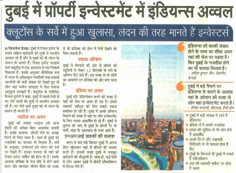 Indian top in investing in Dubai property