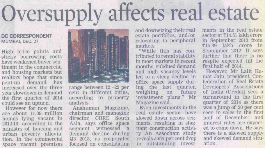 Oversupply affects real estate