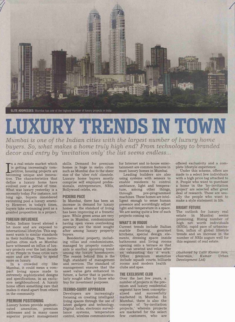 Luxury trends in town
